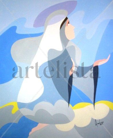 Nuestra Señora Reina de la Paz Acrylic Canvas Figure Painting