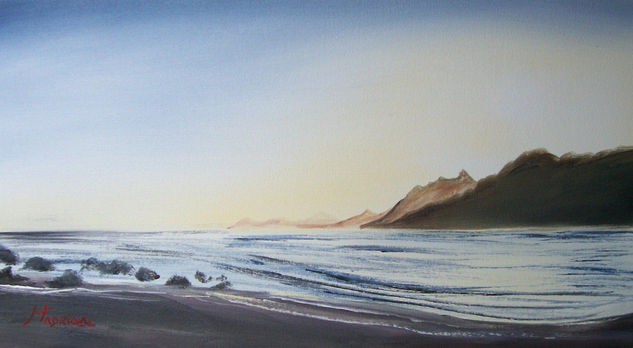 Atardecer en la playa Oil Canvas Marine Painting