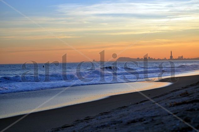 atardecer en playa Masnou 