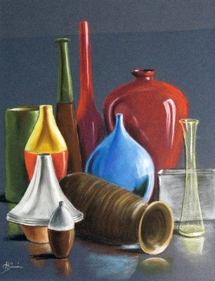 composicion Pastel Paper Still Life Paintings