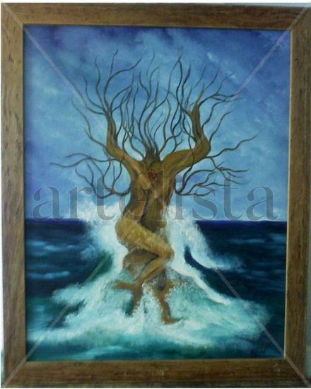 Arbol de Amor Oil Canvas Figure Painting