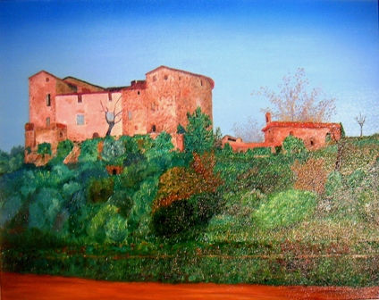 castillo de sentmenat Oil Canvas Landscaping