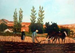 TIPICOS AGRICULTORES DE TAHAL (Almeria) Oil Canvas Landscaping