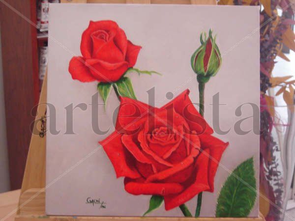 ROSA CARMIN Oil Canvas Floral Painting