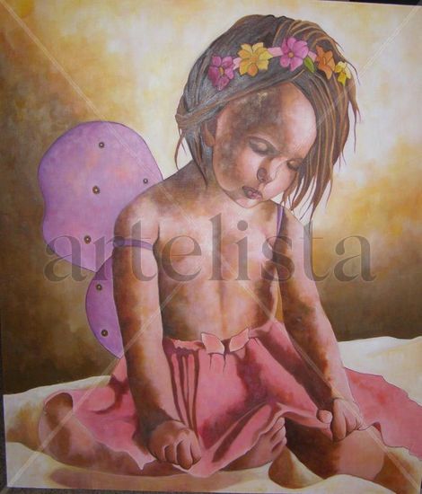 "Pequeña infanta" Acrylic Canvas Figure Painting