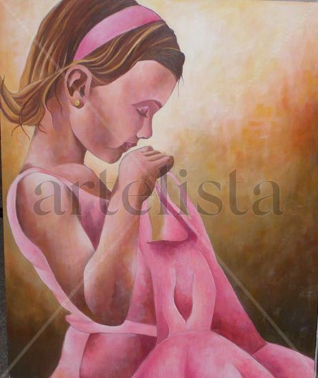 "Espera" Acrylic Canvas Figure Painting