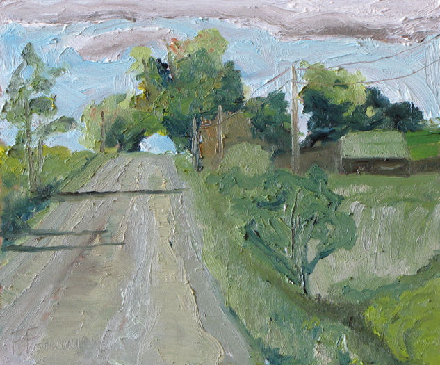 The Tunnel In The Trees Oil Panel Landscaping