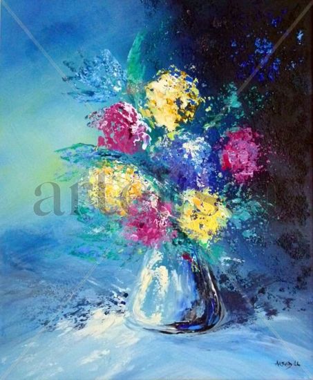 Flores Acrylic Canvas Floral Painting