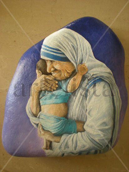 madre teresa Oil Others Figure Painting