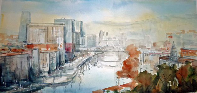 PANORAMICA DE BILBAO Watercolour Paper Landscaping