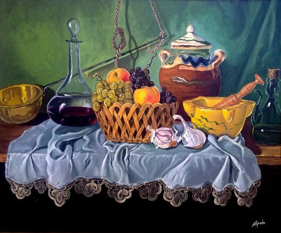 bodegon Óleo Lienzo Paisaje