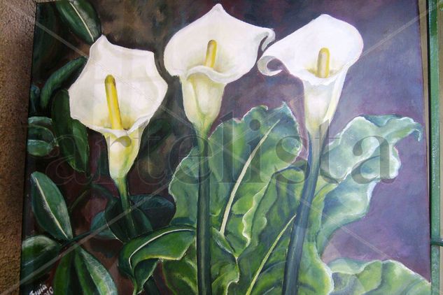 Calas Acrylic Canvas Floral Painting