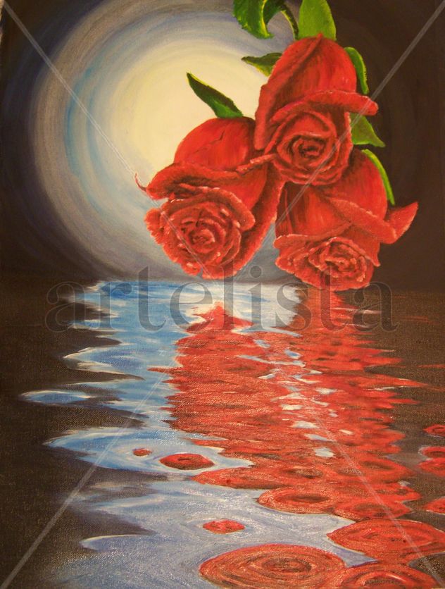 Rosas a la luz de la luna