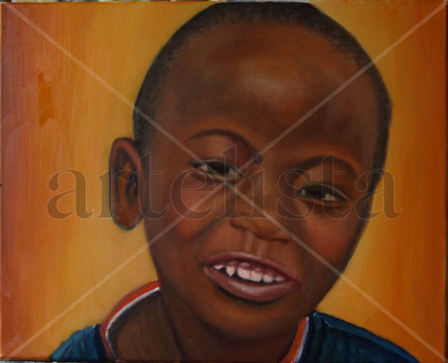 D35 Niño sonriendo Oil Canvas Figure Painting