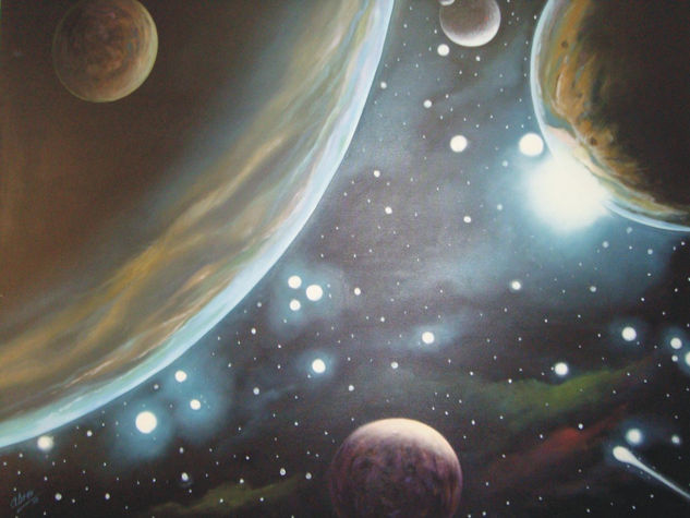 Lunas y planetas Extrasolares Oil Canvas Landscaping