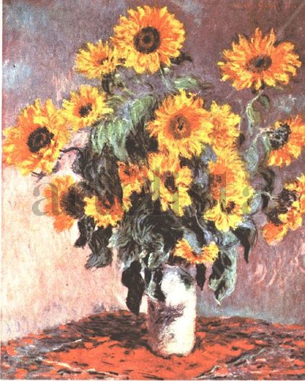 Bouquet de soleils dans un vase (Ramo de girasoles en un jarrón) Óleo Lienzo Floral