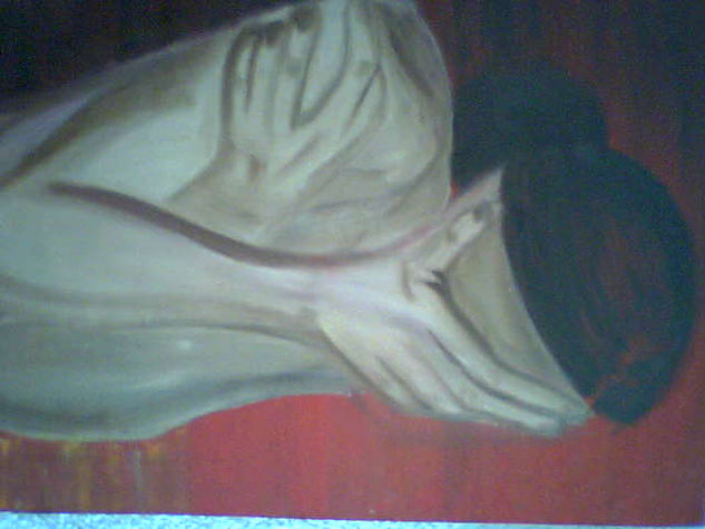 ANGUSTIA DE SIQUEIROS Oil Panel Figure Painting