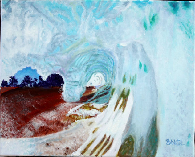 CASCADA DE ESPUMA Oil Canvas Marine Painting