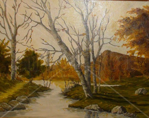 Lámina con río Oil Canvas Landscaping