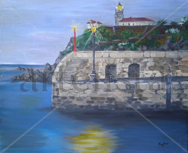 Faro de Asturias Oil Canvas Marine Painting