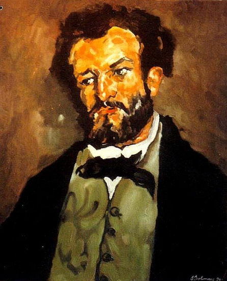 Homenaje a Cezanne Oil Canvas Portrait