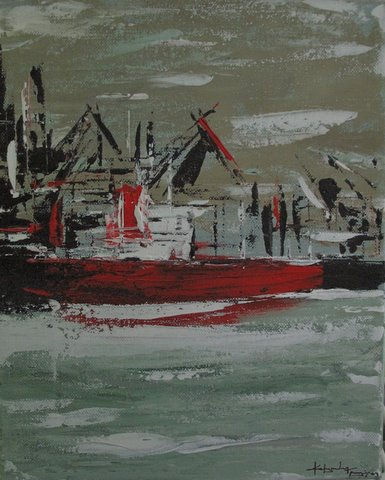 port thessaloniki Oil Canvas Others