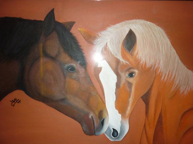 Caballos Acrylic Canvas Animals