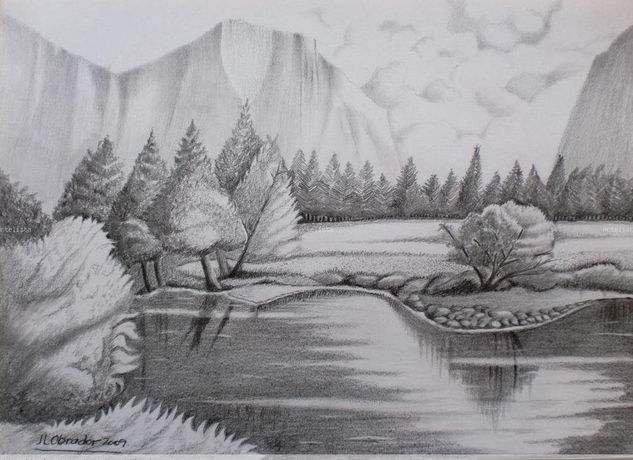 Paisaje alpino Charcoal