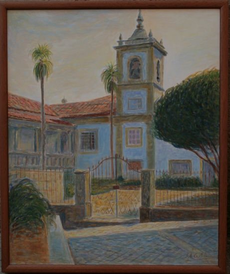 "Iglesia de Mangualde" Oil Panel Landscaping