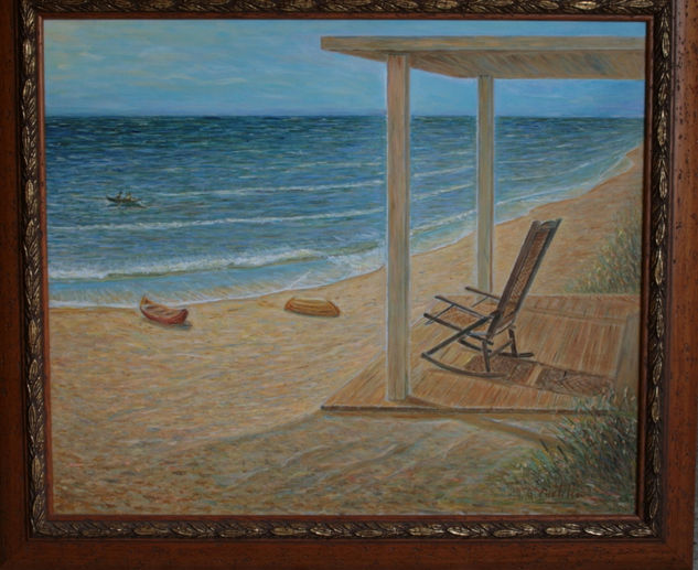 "playa imaginaria, soñando con las playas de Portugal" Oil Canvas Marine Painting