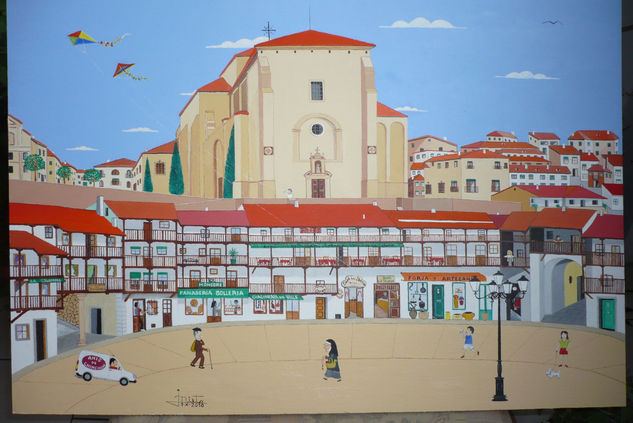 Plaza de Chinchon (Madrid) Oil Canvas Landscaping