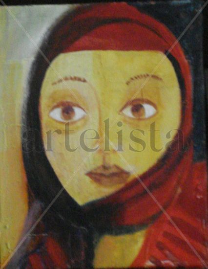 Pensive woman Mixed media Canvas Figure Painting