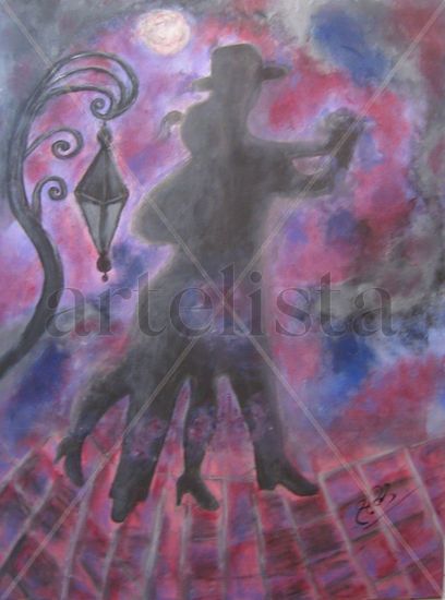 Bailando en la oscuridad Oil Canvas Figure Painting