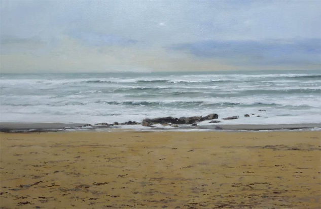 PLAYA DE RIAZOR Oil Canvas Marine Painting