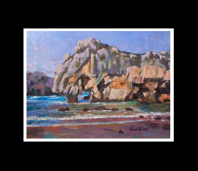 Cuevas de Mar (Asturias) Acrylic Panel Marine Painting