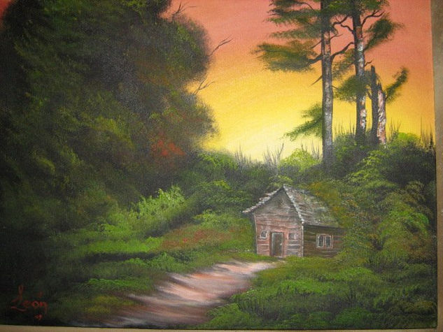 casita desierta Oil Canvas Landscaping