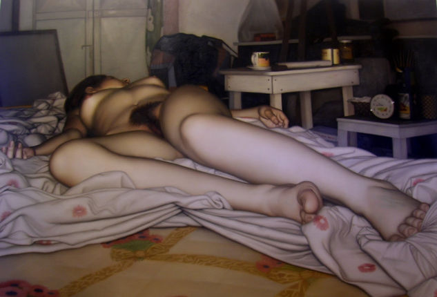 Nocturno Óleo Lienzo Desnudos