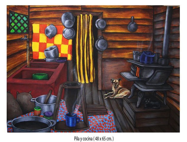 Pila, cocina Acrylic Canvas Still Life Paintings