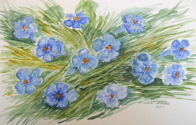 "Flores silvestres" Watercolour Paper Floral Painting