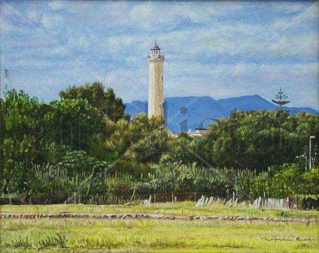 Faro de Canet  d 'en Berenger Óleo Lienzo Paisaje