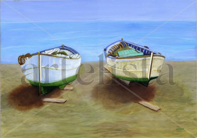 En la playa Oil Canvas Landscaping