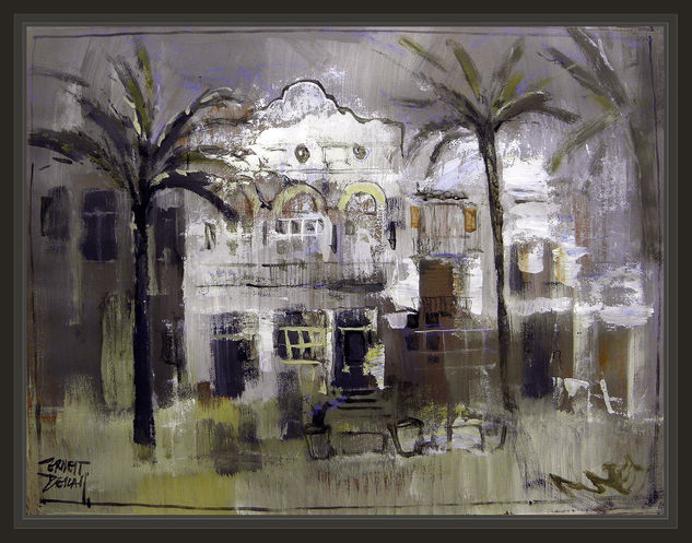 VILANOVA I LA GELTRU-CASA DEL MAR-MODERNISMO-PINTURA-CUADROS-ERNEST DESCALS Oil Card Landscaping