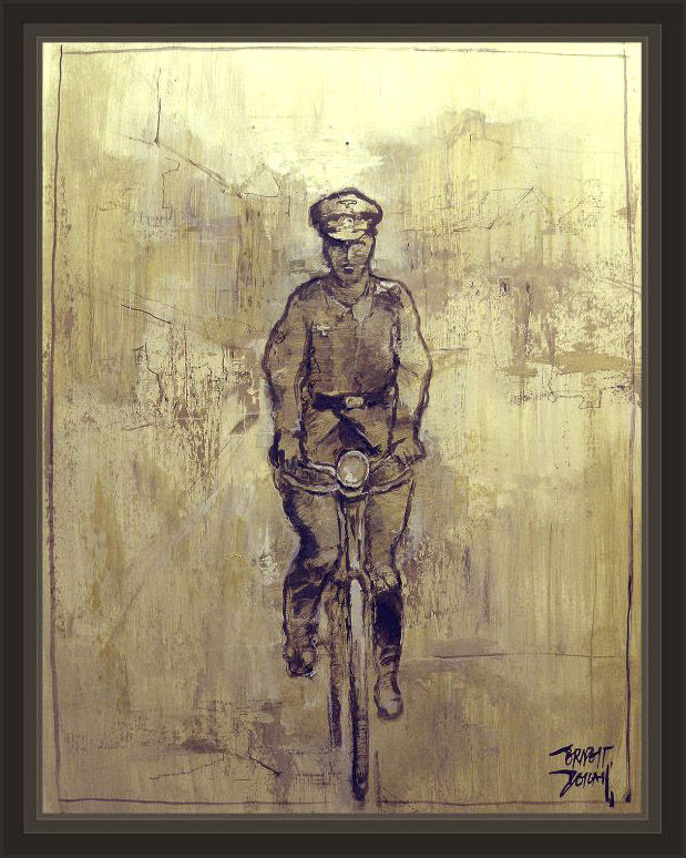WW2-PAINTINGS-GERMAN SOLDIERS-BIKES-PINTURA-SOLDADO ALEMAN-BICICLETAS-ERNEST DESCALS