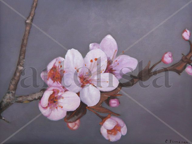 Florecen los prunos Oil Canvas Floral Painting