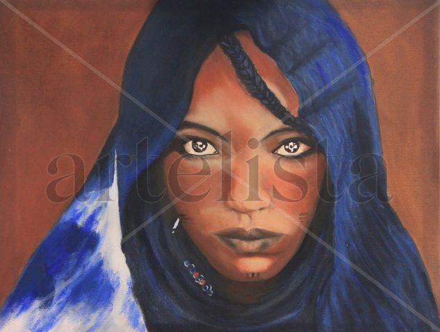 Mujer tuareg Óleo Lienzo Paisaje