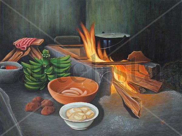 FOGON ANCESTRAL Oil Canvas Still Life Paintings