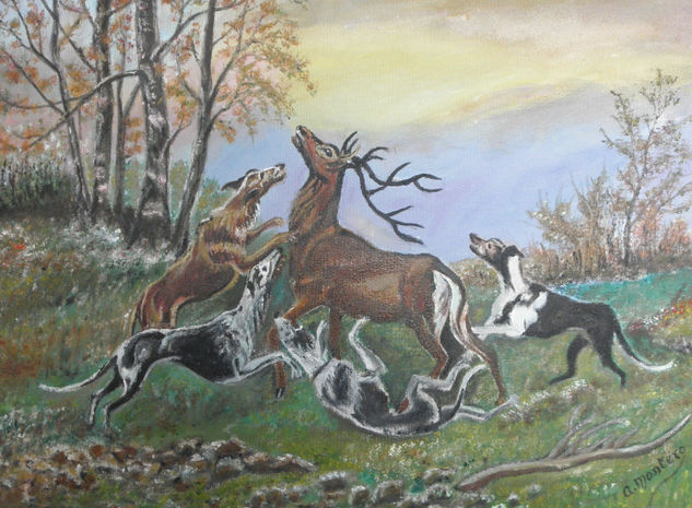 LA CAZA MAYOR Oil Canvas Animals