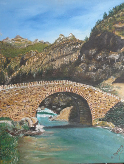 EL PUENTE DE BUJARUELO Oil Canvas Landscaping