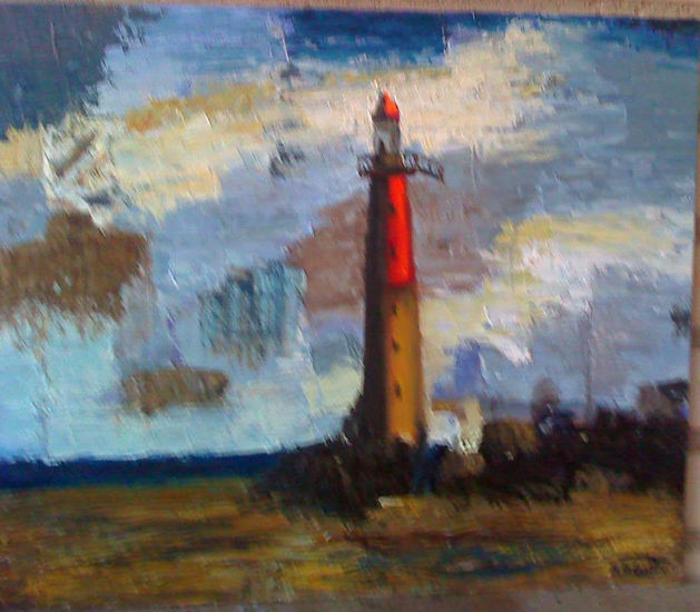 faro 3 Oil Panel Marine Painting