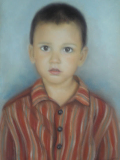 javier Pastel Papel Retrato